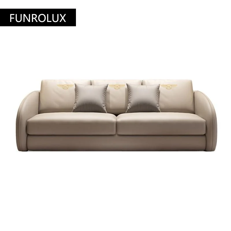 

Modern leather sofa living room large apartment first layer cowhide sofa