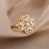 Bagues de mariage rotatives à quatre trèfles pour femmes, anneau d'anxiété Anti-Stress en acier inoxydable, bijoux esthétiques réglables