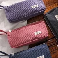 Korean Corduroy Cosmetic Bag Small Makeup Pouch Lady Portable Travel Toiletry Bag Necesserie Organizer Student Cute Pencil Case 1