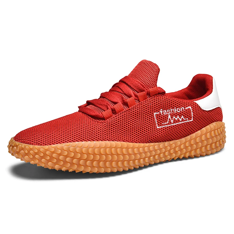Summer Men's Mesh Sports Casual Shoes Breathable Lace Up Outdoor Walking Shoes Rubber Anti-slip Hiking Shoes Mesh Men's Shoes