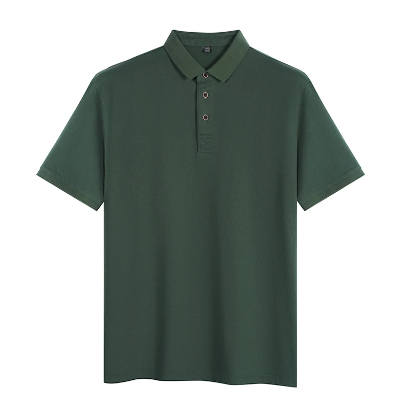 2024 Summer Business Lapel Polo Shirt Men's Classic Simple Versatile Solid Color Youth High-End Short-Sleeved T-shirt