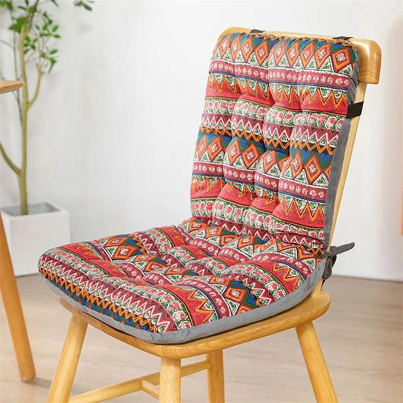 Chair Cushion Pads with Backrest Lightweight Tie up Soft Seat Cushion Pillow for Home Office Kitchen Desk Dining Chair 2