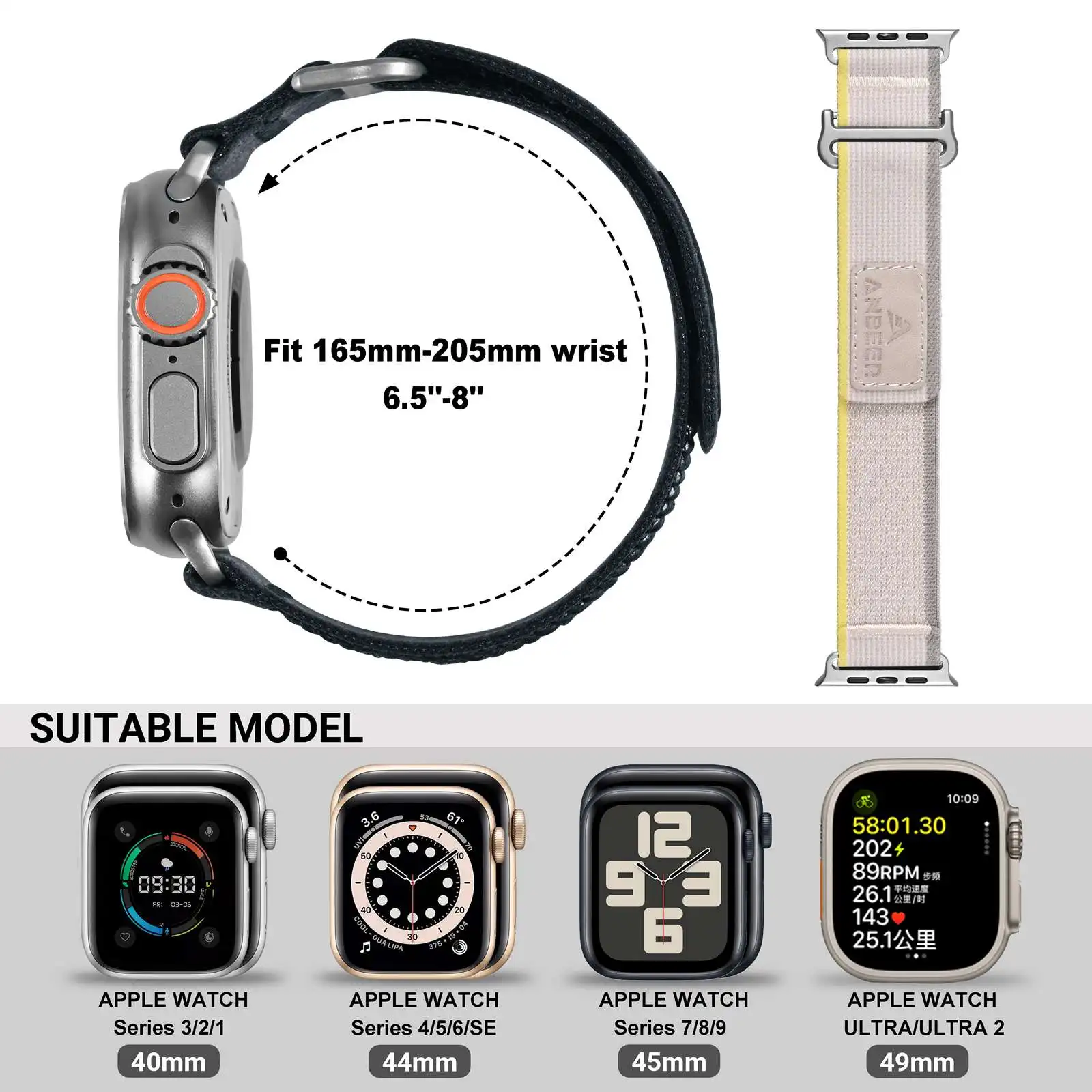 Anbeer ߰ Ϸ ,  ġ 9, 8, 7, 6, 5, 4, 3, 2, 1, SE, Ʈ Ϸ  , ̿ġ, 49mm, 45mm, 44mm, 42mm