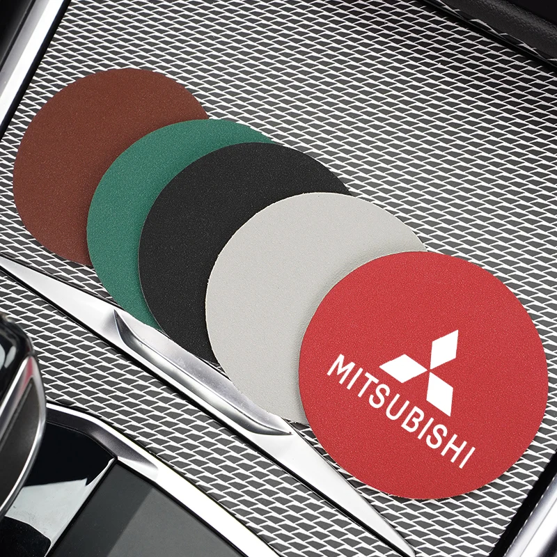 미쓰비시 EK 파제로 익스팬더 이클립스 크로스 ASX L200 엑스포스 아웃랜더용 2개 자동차 컵 매트 가죽 논슬립 코스터