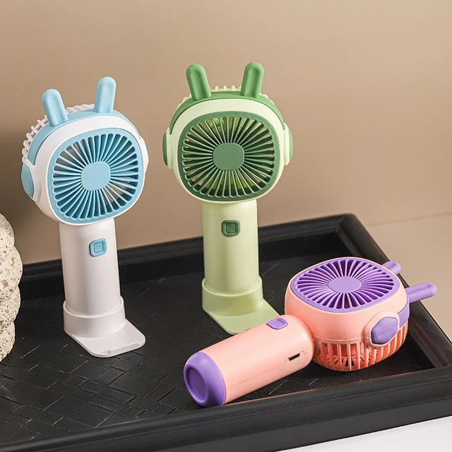 Handheld, can be used as a stand, USB rechargeable, with three levels of high wind power, mini portable, and silent fan 4