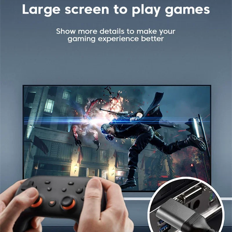 HDMI 2.1 Cable HDMI Cord 8K 60Hz 4K 120Hz 48Gbps Adapter UHD HDR Ultra High Speed HDR for HD TV Projector Laptop PS4 PS5