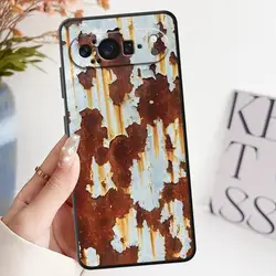 Stylish Black Soft Shell Phone Case with Retro Rust Design - Google Pixel 8 Pro (Mix01)