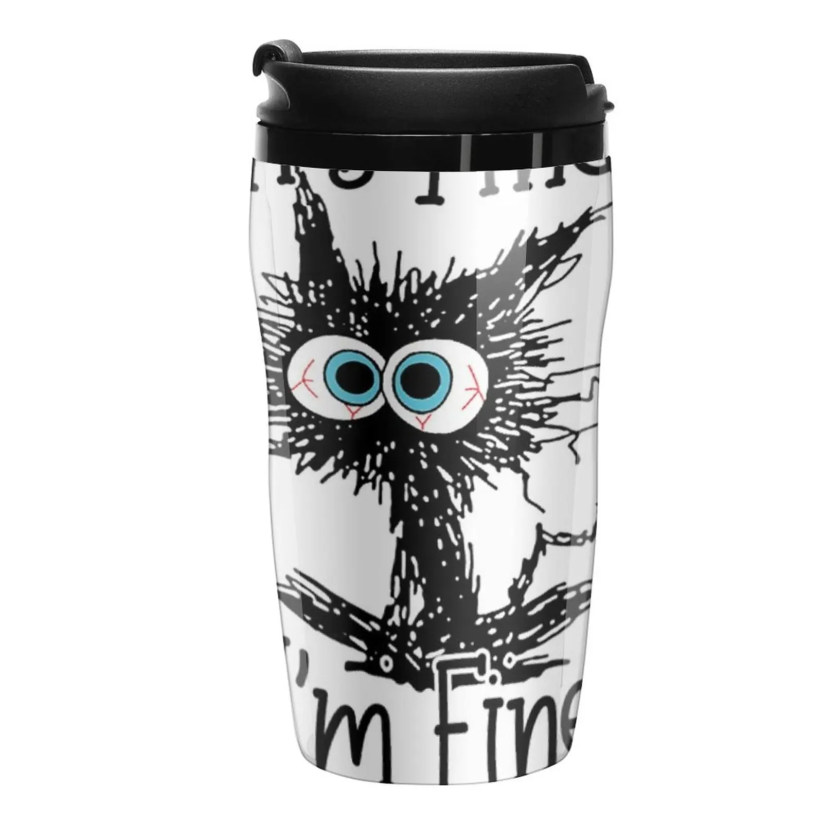 

New It's Fine I'm Fine Everything Is Fine Funny cat Travel Coffee Mug Espresso Cup Mug Coffee Cup Coffee Cup Sets Cups Coffee