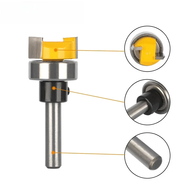 Face Mill Woodworking Milling Cutters 6MM 6.35MM 8MM D19.05MM Pattern Router Bit For Wood Carbide Cutter End