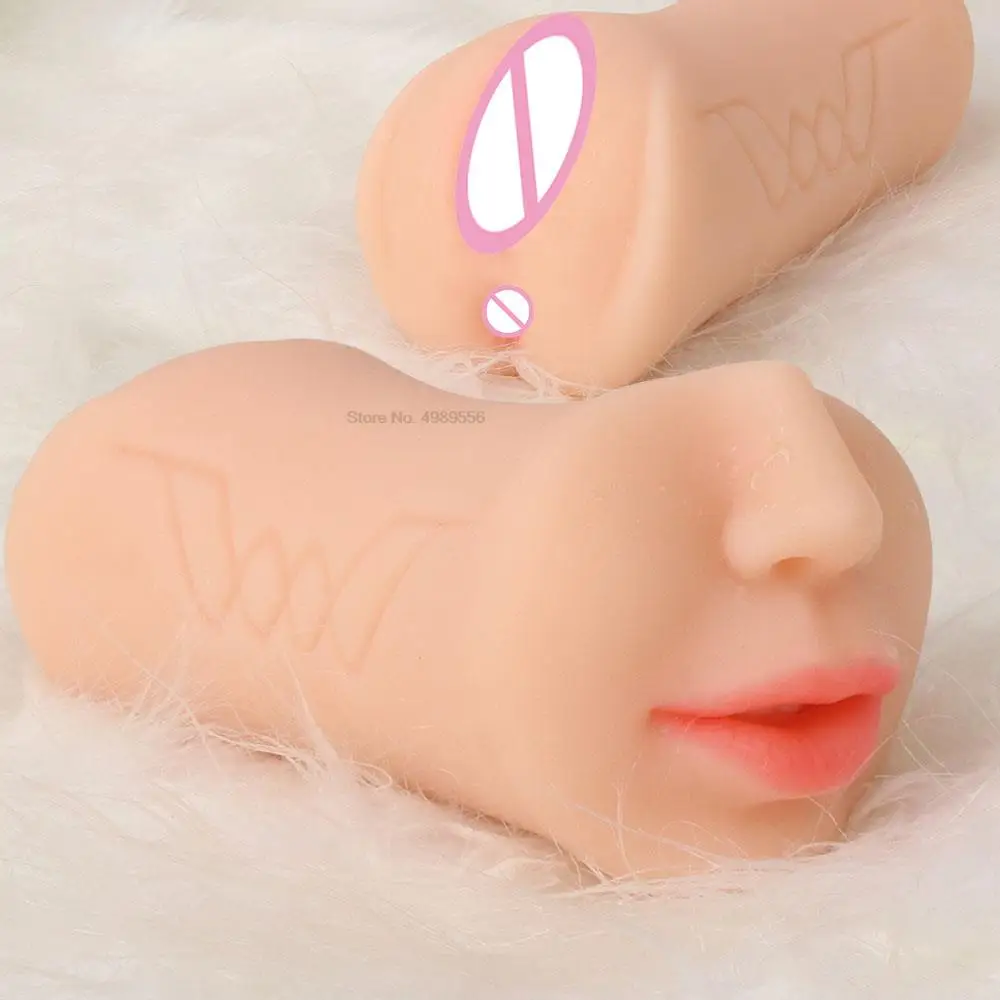 Male Masturbator 3 IN 1 Silicone Vagina Oral Sex Toy