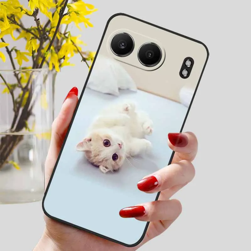 Luxury Silicone TPU Soft Bumper Case with Cute Cat Design for Oneplus Nord 4 - Premium Protective Cover