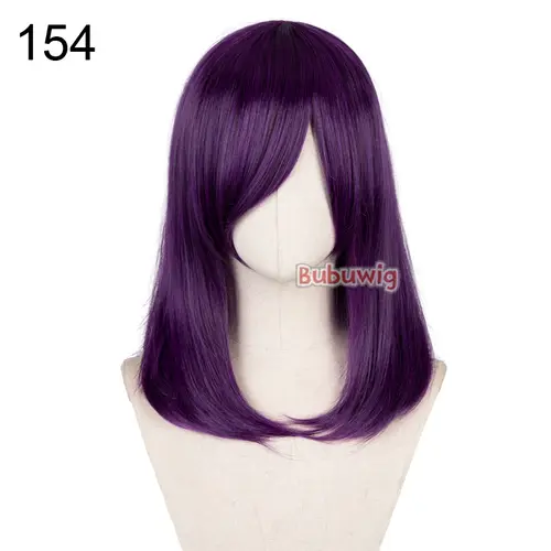 Bubuwig Synthetic Hair Over 100 Colors Fashion Classic 40cm Long Straight Anime Cosplay Wigs Pure Color Black Wig Heat Resistant - Image 23