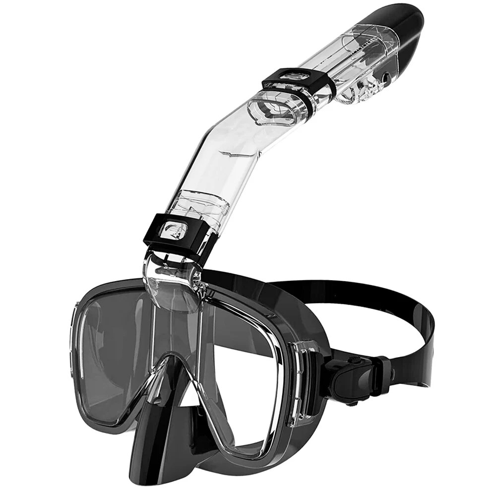  Diving Masks Foldable Anti-Fog Snorkel Mask Set with Full Dry Top System for Free Swim Professional Snorkeling Gear Adults Kids 