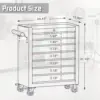 Rolling  Chest, Heavy Duty Rolling Box on Wheels, Metal Storage Cabinet with Drawer Liners, Lockable Cart wit 2