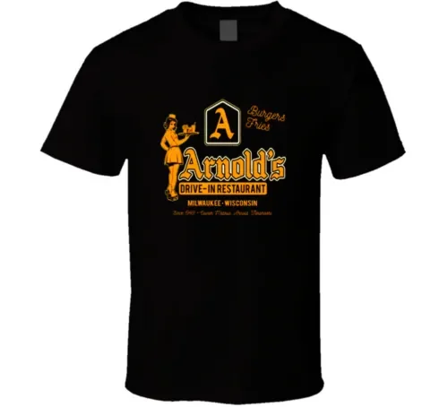 Arnolds Drive In Restaurant Funny Happy Days Maglietta Vintage Degli Anni '50 A Maniche Lunghe O Corte