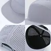 2024 New Custom Logo Flat Brim Hat 6 Panel Punched Truck Hat Men's and Women's Outdoor Sunshade Snapback Hip Hop Baseball Hats 6