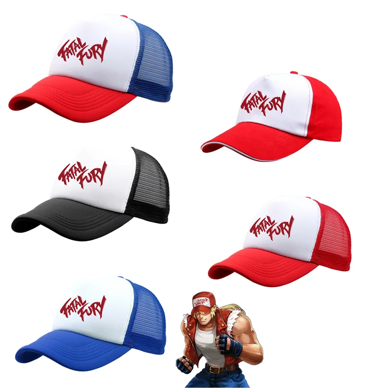 Street Game KOF Fatal Fury Terry Bogard Coser King of Fighters Baseball Cap Cosplay Adjustable Hat Sports Gift Boxer Prop baseball caps,cosplay hat,baseball hat