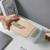 Cover For Disposable Paper Facial Tissue Bamboo Rectangular Napkin Holder For Bathroom Vanity Desk Office Bamboo Tissue Box 4