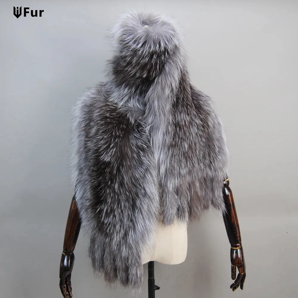

Genuine Real Fox Fur Collar Shawl 100% Natural Fox Scarf For Women Neck Warm Fur Muffler Real Fox Fur Big Scarves Female Wrap