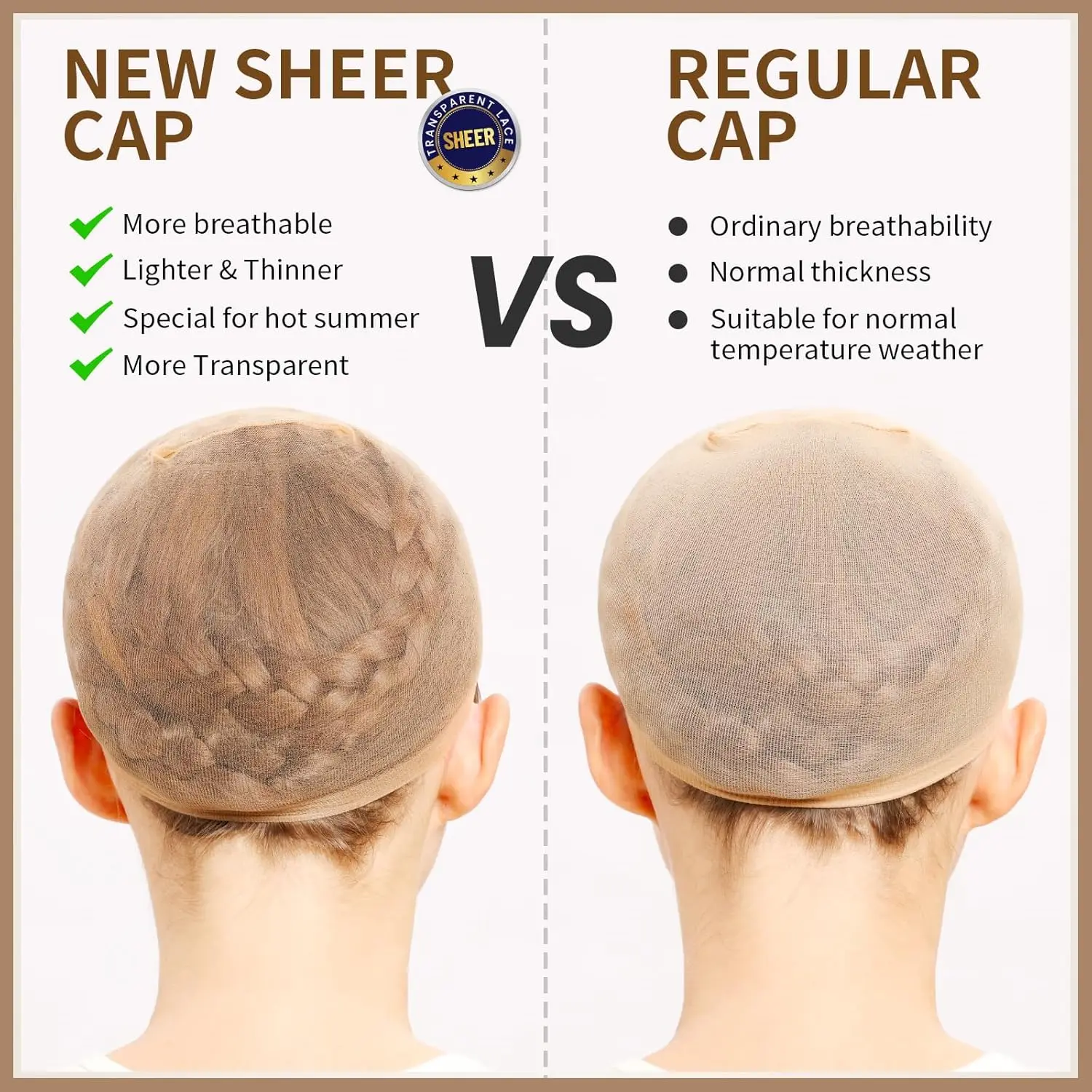 HD Wig Cap 20-100Pcs 4 Pieces Ultra-thin Invisible Nude Skinlike and Stretchy Cap for lace front wig wig caps hair nets wig accessories