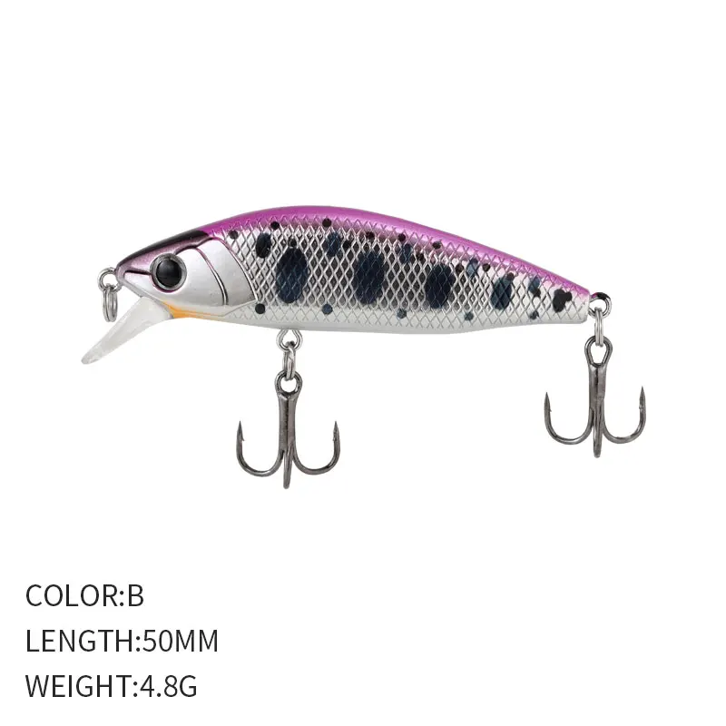 7Pcs 50mm 4.8g Mini Minnow Sinking Pesca Peche Trout Fishing Lures Sinking  Fishing Minnow Wobbler Hard Bait Set 9114