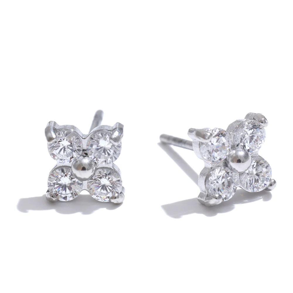 Crystal Flower Stud Earrings
