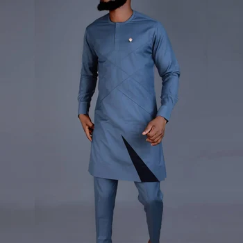 Rashead Round Neck Long Sleeve Kaftan Outfit