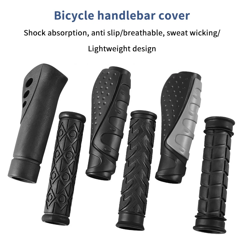 1 Pair Bicycle Handle Cover Rubber Grips Bicycle Handlebar Protect Cover Anti-slip Protective Gear Bike Accessories Bicycle Handlebar Grips Bike Handlebar Grips Bike Handle Grips