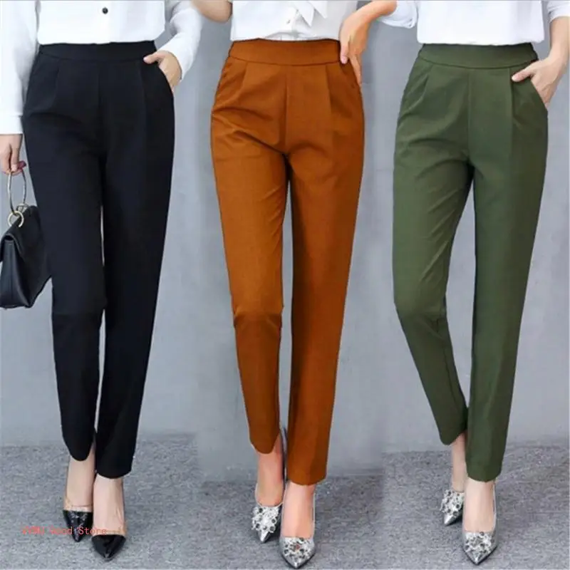 

Comfortable Casual Trousers High Waist Stretch Pants Harem Pants for Women