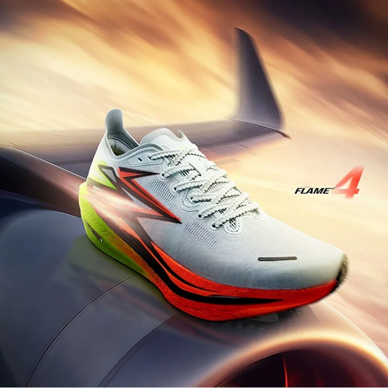 かめ 361 Degrees Flame 4.0 Men Running Shoes New Carbon Plate