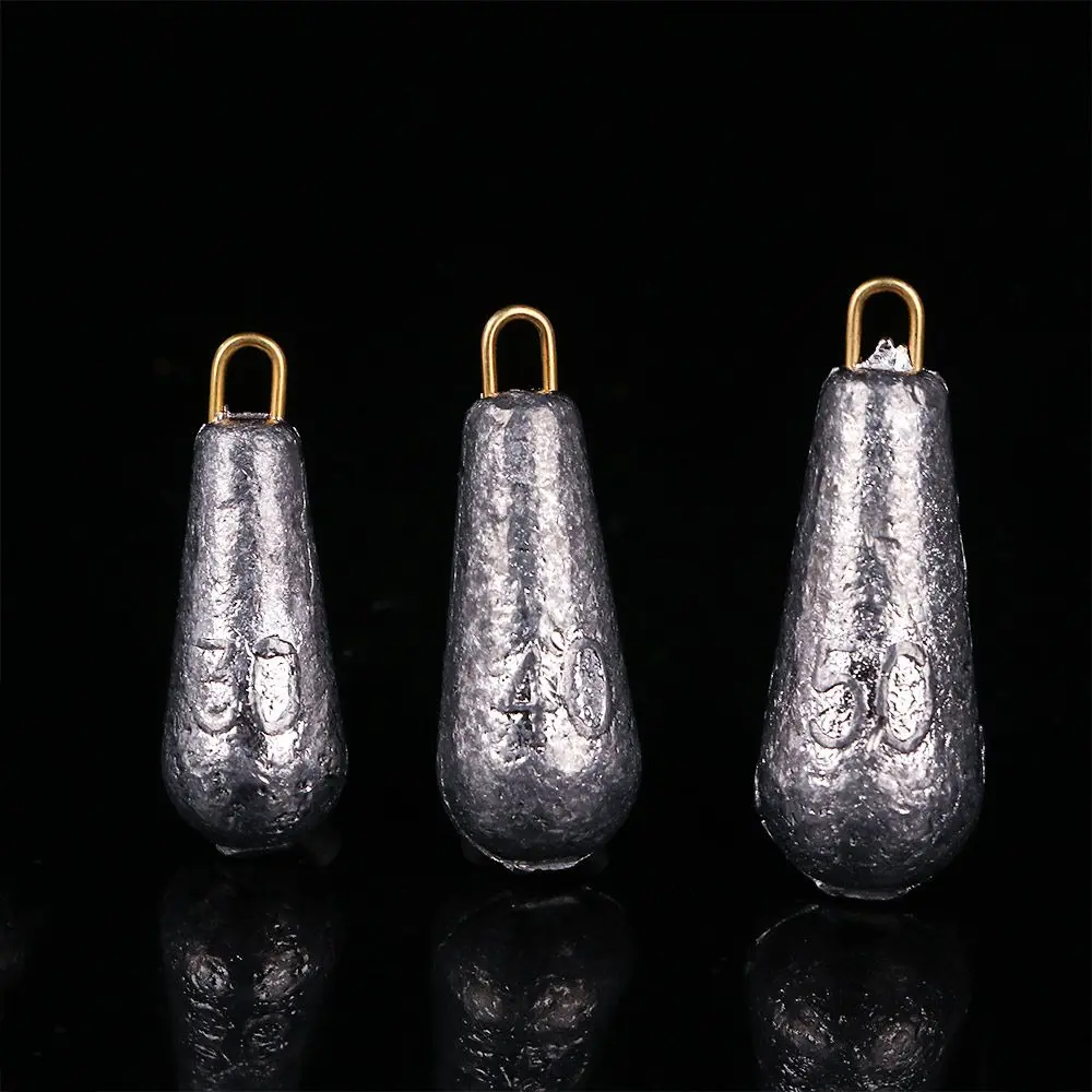 

5pcs Sinking Bait Solid Weight Split Shot Sinkers Angling Gear Fishing Beads Lead Sinker