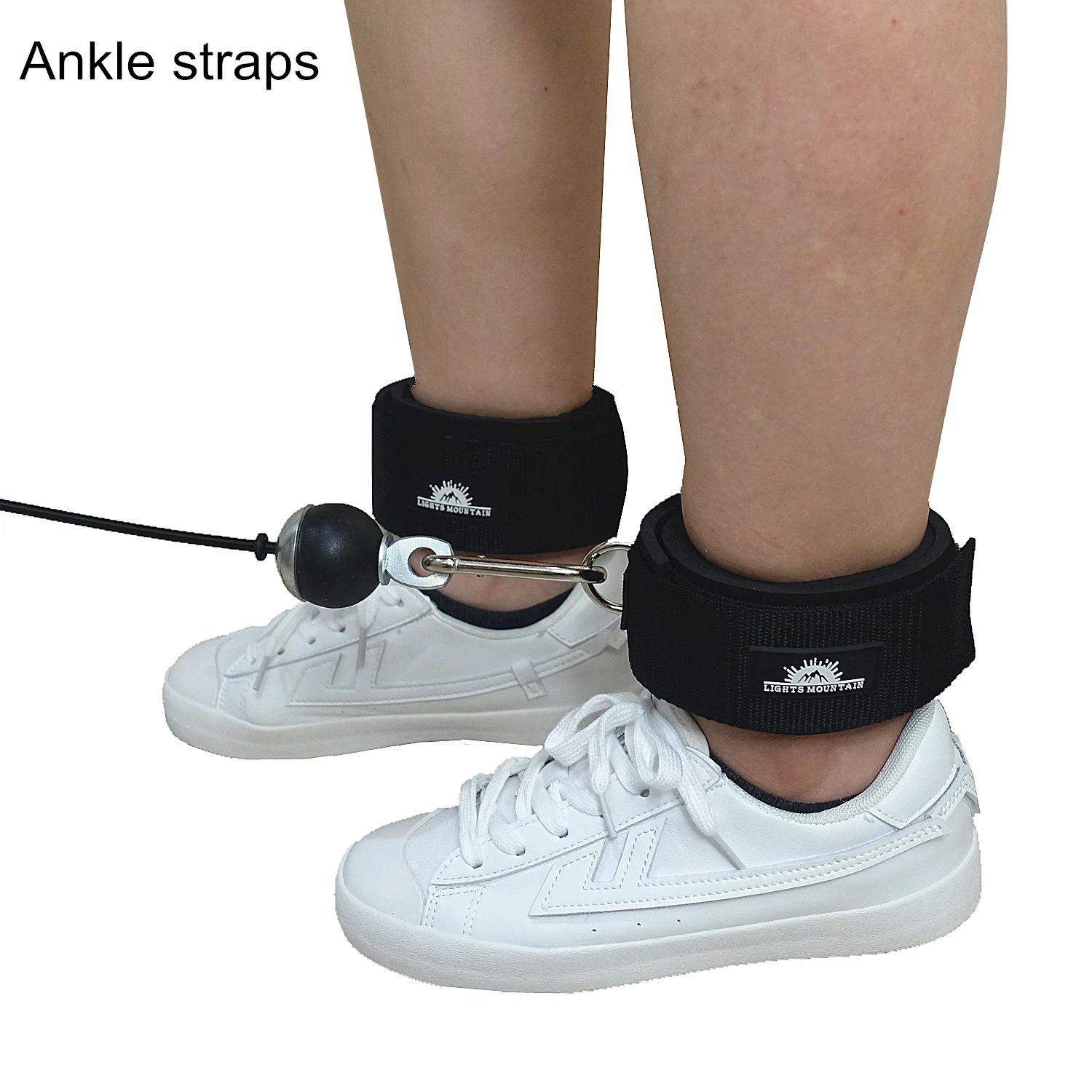 1 Pair Adjustable Thigh Ankle Strap Leg Cuffs Neoprene Padded Straps D-Ring Glute Kickback for Home Gym Cable Machine Exercise 6