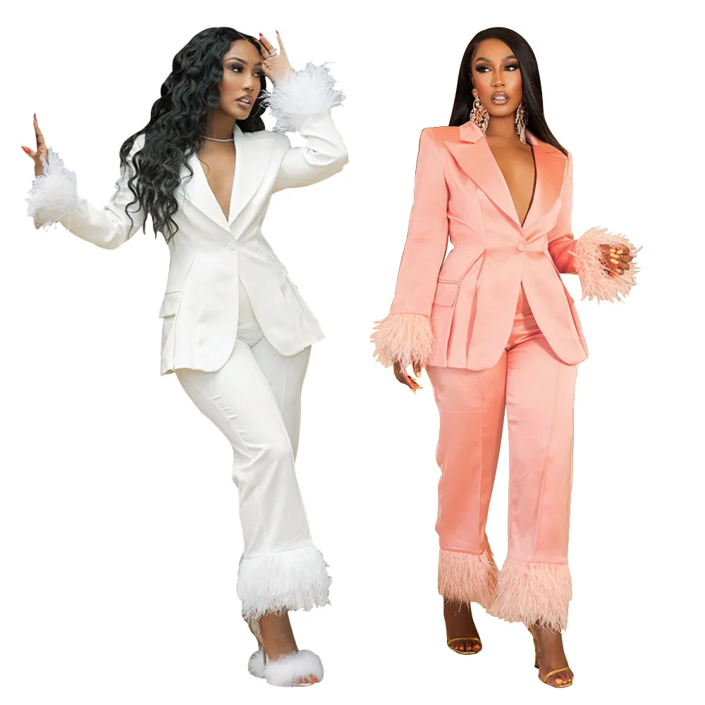 2 Piece Women Set Dashiki African Clothes 2023 Autumn Winter New Fashion Long Sleeve Top And Pants Suit Party Lady Matching Sets