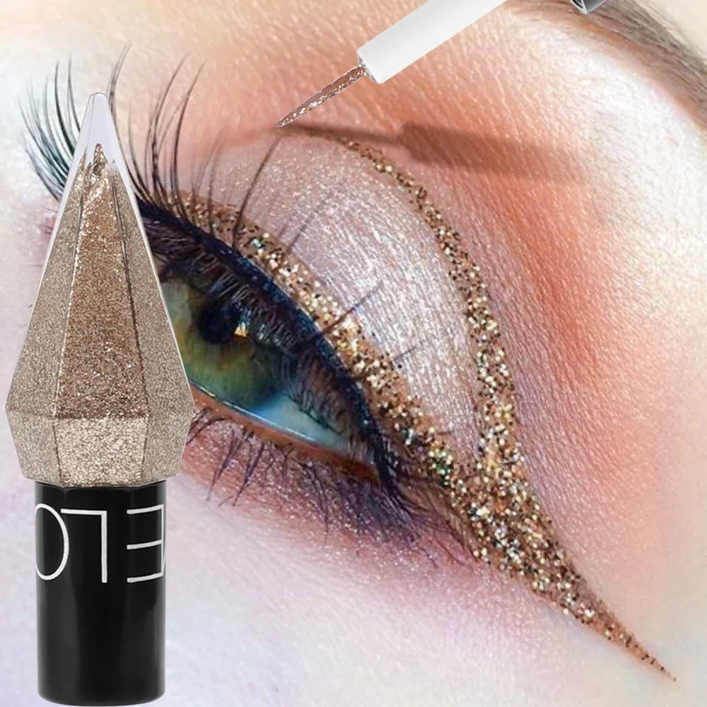 Pearlescent Diamond Gold Liquid Eyeshadow Eyeliner Stick Waterproof Glitter Sequins Rose Gold White Eyeliner Pen Korean Makeup 1