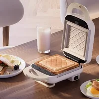 New Home Kitchen Multifunctional Sandwich Breakfast Press Edge  Small Toast Waffle Toaster Up and Down Heating Tube 1
