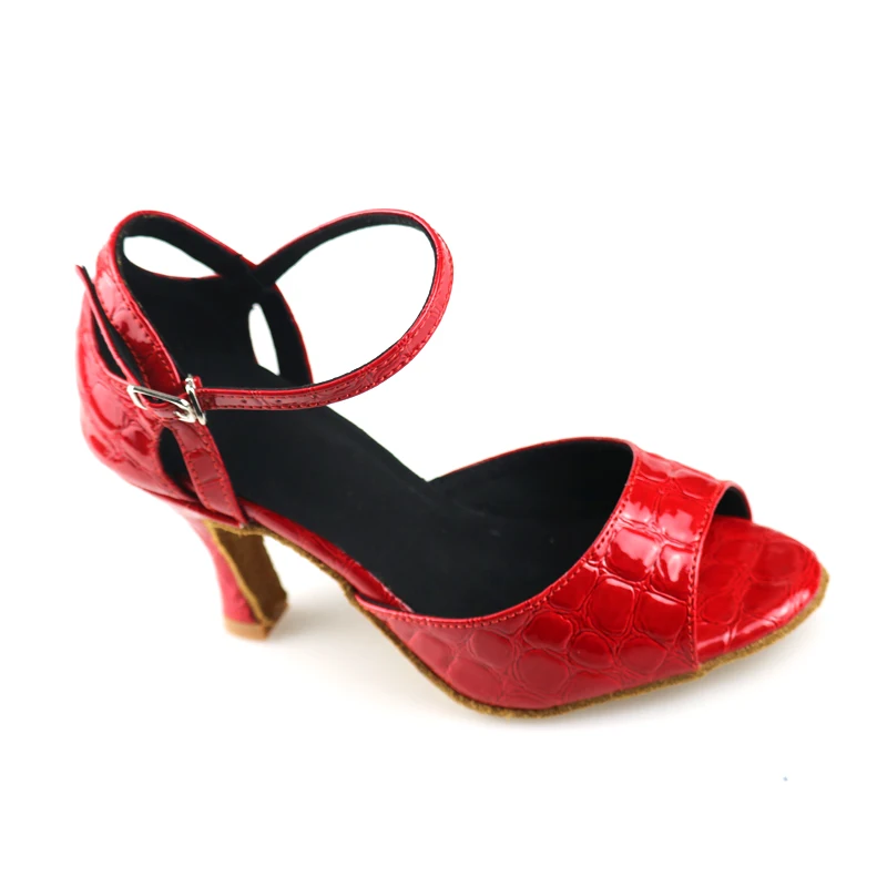 Buqima Women Latin Dance Shoes Rhinestones Soft Bottom Salsa Shoes For Dancing Ladies Sandals Women's Wedding Hight Heels 7.5CM