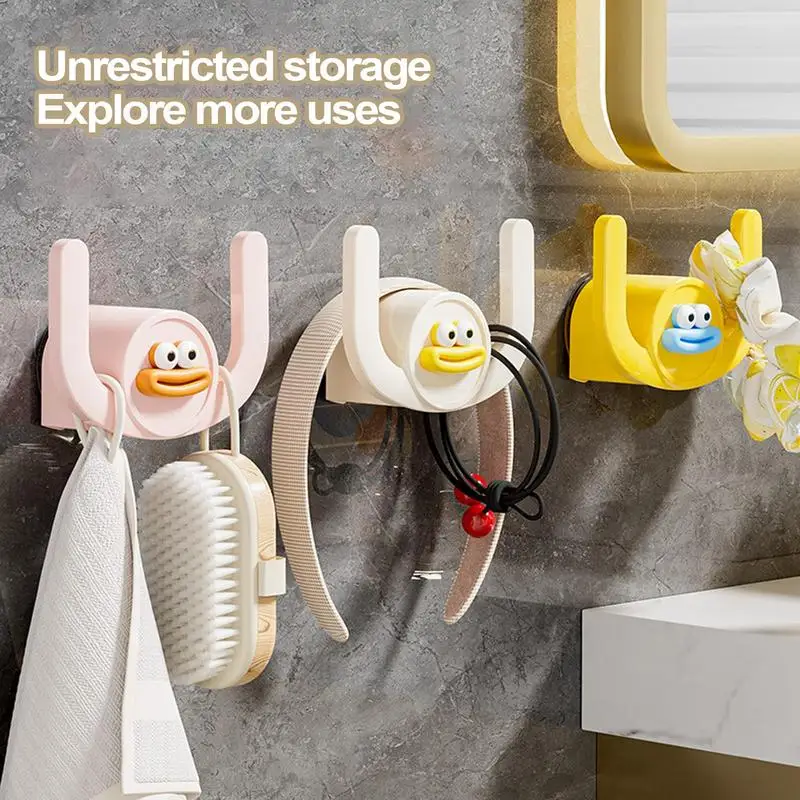 Bathroom Slippers Hanger Wall-Mounted Cartoon Sausage Mouth Shoe Storage Hook Space-Saving Door Organizer Toilet Drainage Rack