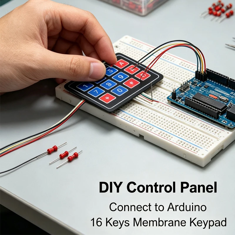 4X4 Matrix-Tastatur für Arduino Array-Modul 16-Tasten-Membranschalter Erweiterungs-Tastaturfeld 4*4 Steuerung Mikroprozessor AVR
