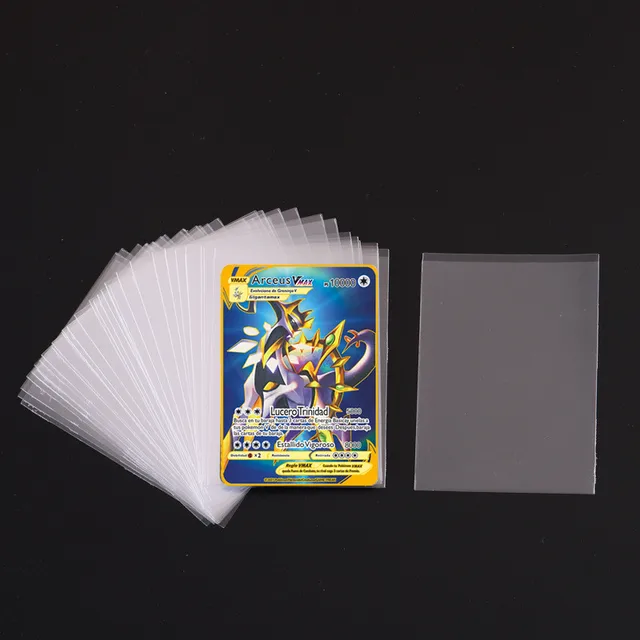 Pokemon Card Sleeves 100 Counts Transparent Playing Games VMAX Protector Cards Folder Yugioh Pokémon Case Holder Kids Toy Gift 4