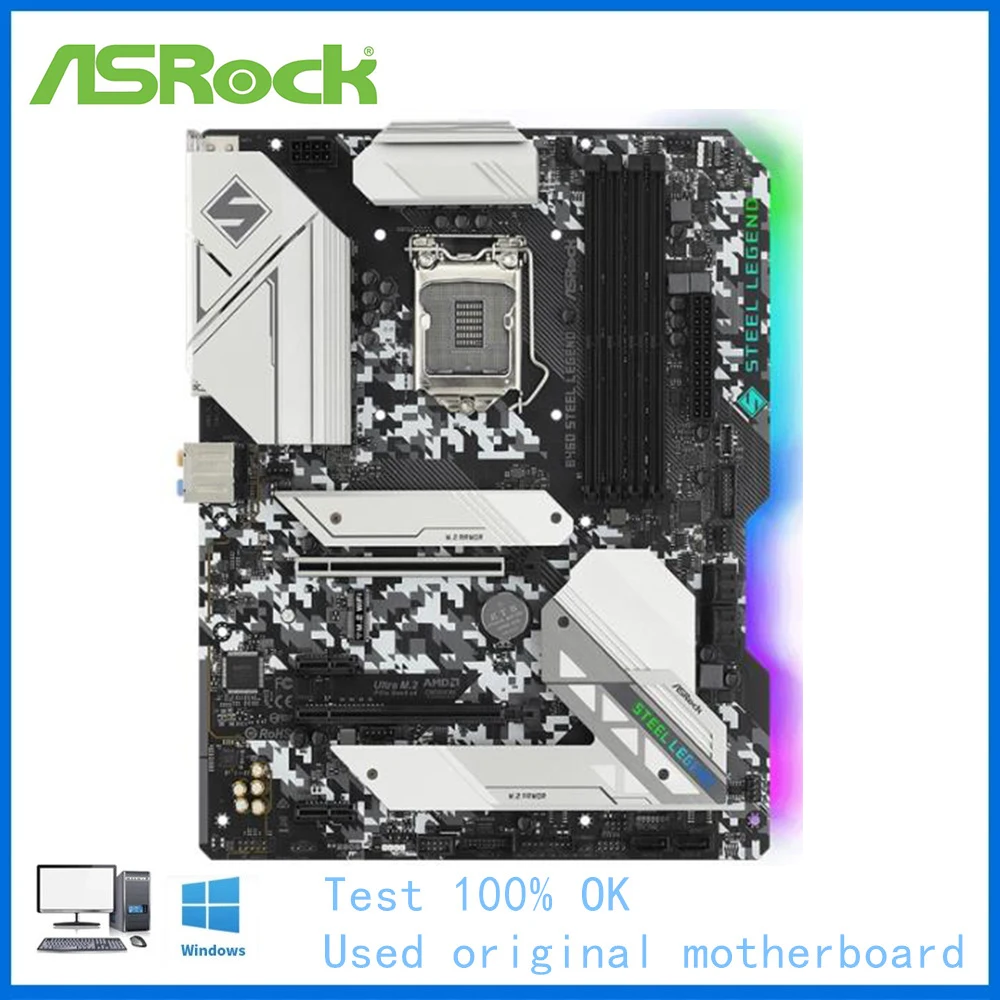 Scheda Madre B460 Utilizzata Per La Presa Della Scheda Madre Asrock B460 Steel Legend Lga1200 Ddr4 Supporto Per Scheda Madre Desktop 10400 10700
