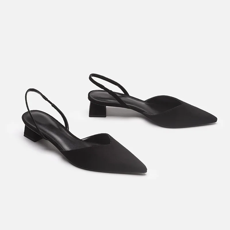 2021 Summer Pointed Toe Ladies Summer Sandals Thick Heel Autumn Women's Shoes Fashion Ladies Plus Size Ladies Mules 