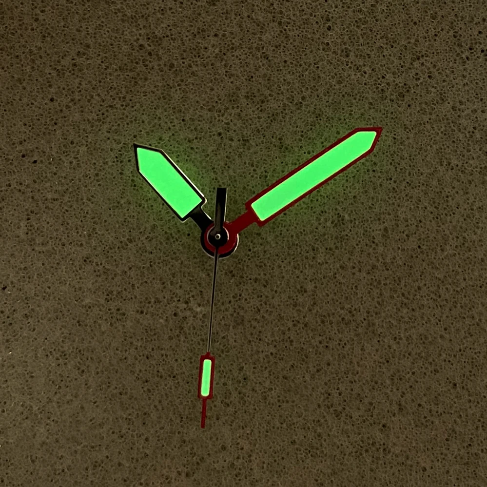 Watch Hands Red and White Hands Green Luminous Watch Accessories for NH35A/36/4R/7S Automatic Movements