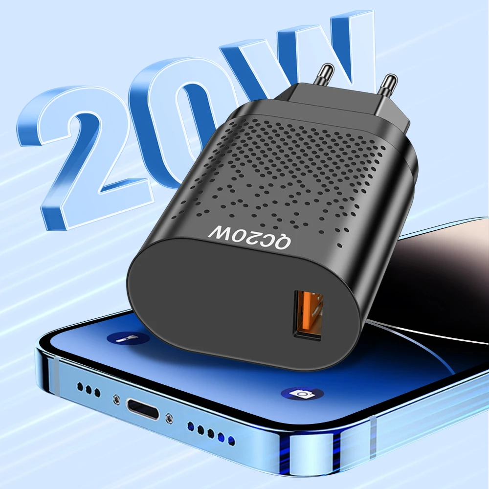 USB Charger 20W Fast Charger Quick Charge 3.0 USB Wall Phone Charge Adapter For Samsung Xiaomi Tablets Cellphone Adapter