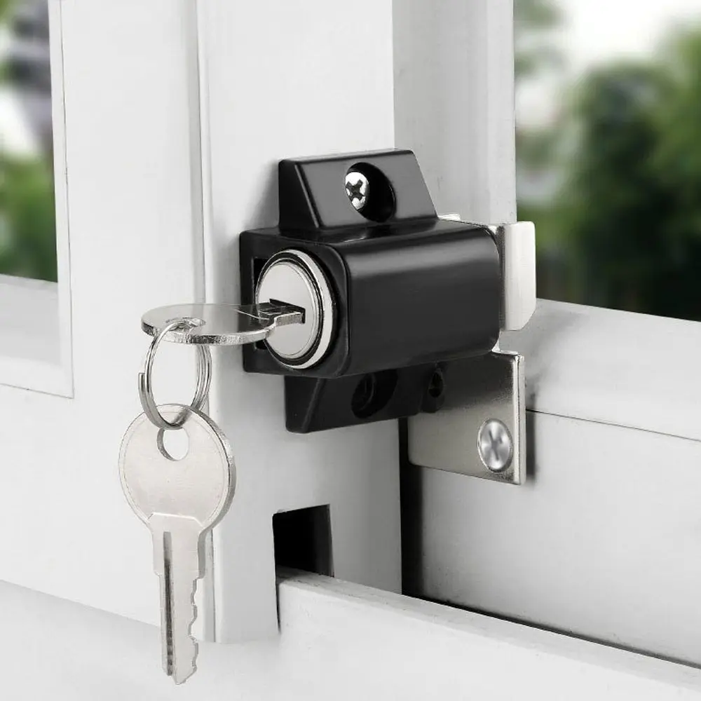 Sliding Window Patio Screw Door Lock Key Push Baby Child Safety Protection Antitheft Door Window Security Lock Aluminum Alloy