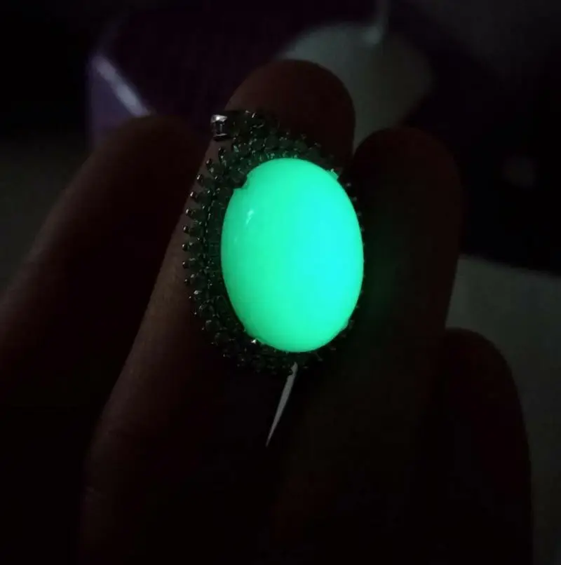 

Подвеска из флюоритовой руды Nature Shine, ожерелье из серебра 925 пробы с блестящим светом в темноте