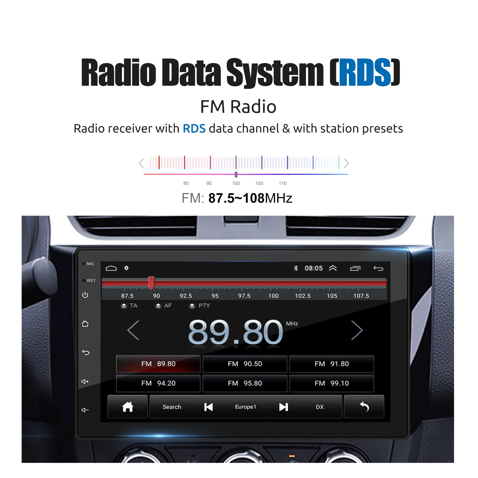 ESSGOO 7-Zoll-Touchscreen 2-DIN-Universales Autoradio Android 15, drahtloses CarPlay, Android Auto, GPS-Navigation, Bluetooth, SWC, KI-Sprachsteuerung, FM RDS, Mirror link, WIFI, 2+64G/4+64G – Detail 10