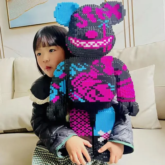 55CM Super Large Series Violent Bear Building Blocks Decoration Small Particle Three Dimensional Assembly Toy Gift 1