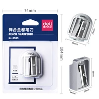 Deli Zinc Alloy Pencil Sharpener Silver Metal Sharpener School Office Sharpener Stationery Supplies 6