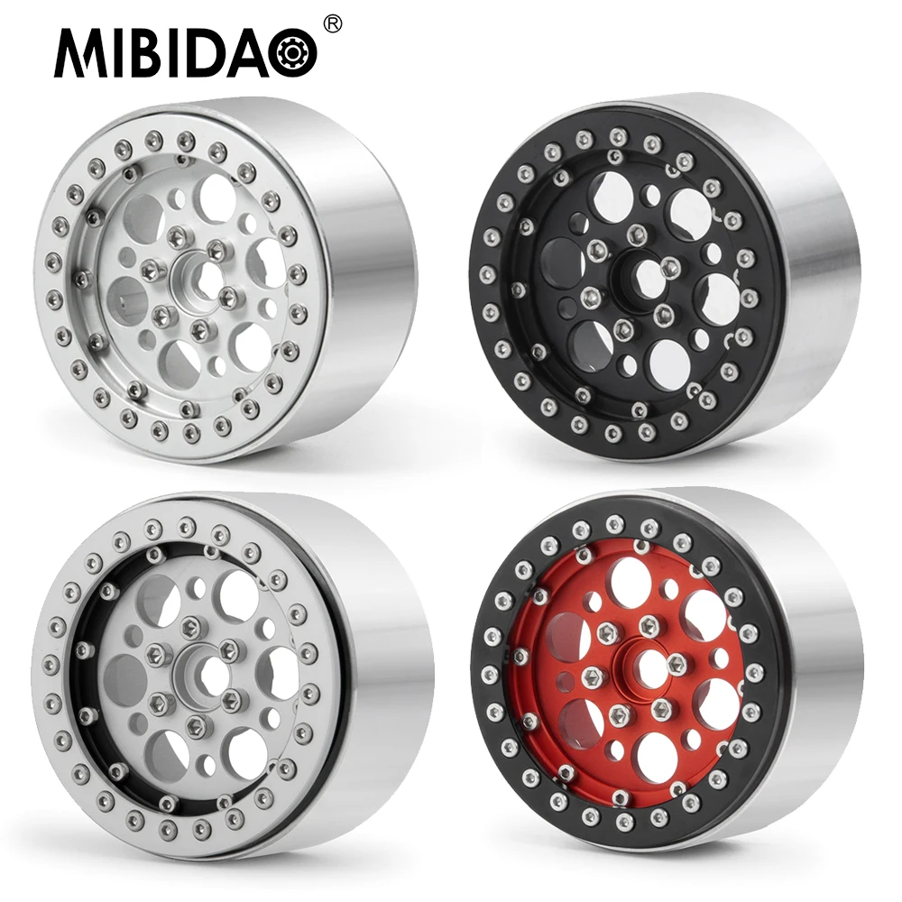 

MIBIDAO 2.2inch 35mm Aluminum Alloy Beadlock Wheel Rims for Axial SCX10 Wraith 90018 TRX4 1/10 RC Crawler Car Model Upgrade Part