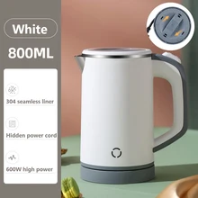  110V/220V Rapid Heating Electric Kettle 0.8L Large Diameter Integrated Stainless Steel Liner Fast Heating Anti-overheat Tea Pot 